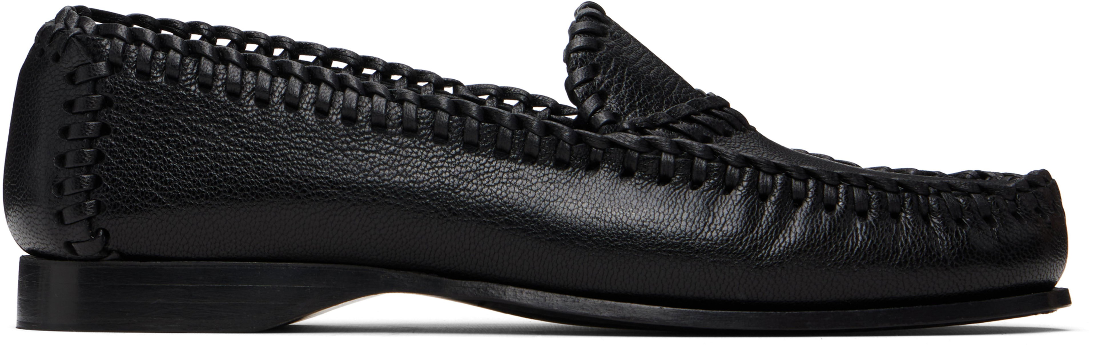 Black Sastre Supple Shiny Loafers by HEREU