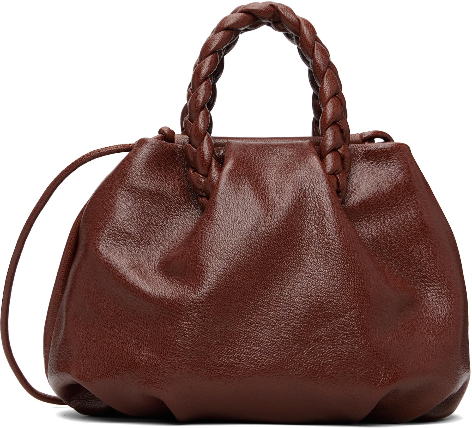 Brown Bombon M Supple Shiny Bag by HEREU