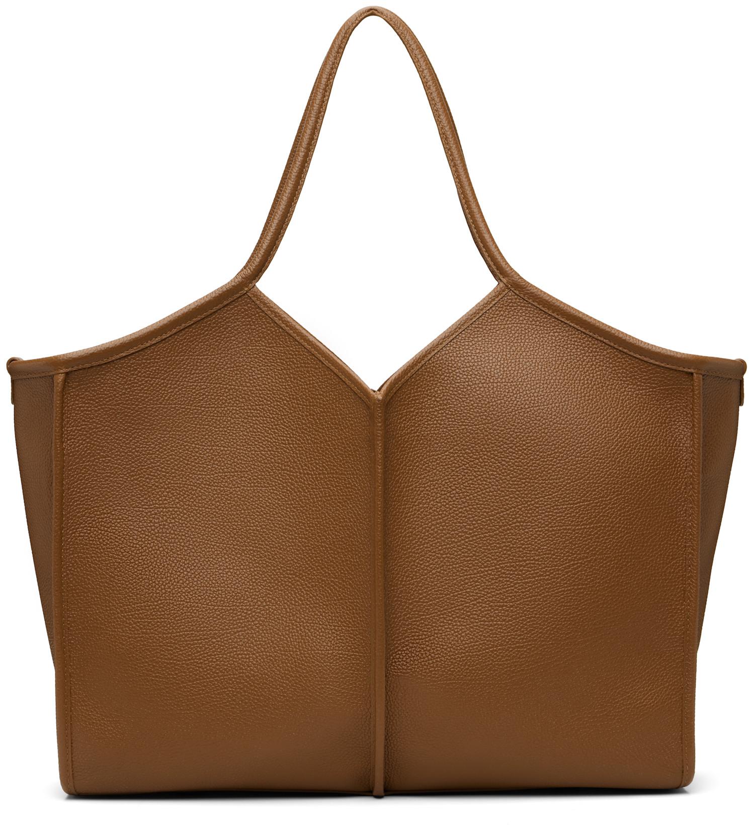 Brown Calella Medium Squared Tote by HEREU