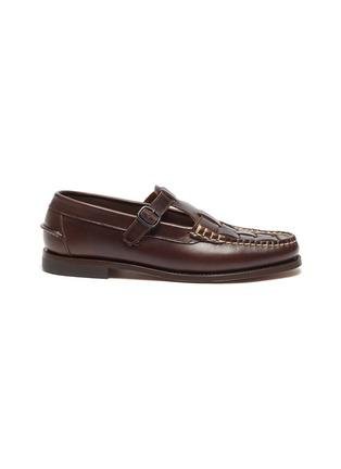 Ferriol' Woven T-Bar Leather Loafers by HEREU