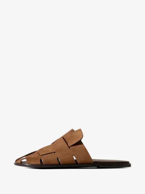 interwoven suede mules by HEREU