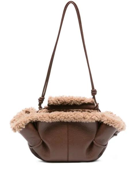 leather shearling tote bag by HEREU