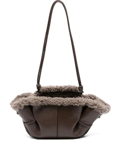 leather shearling tote bag by HEREU