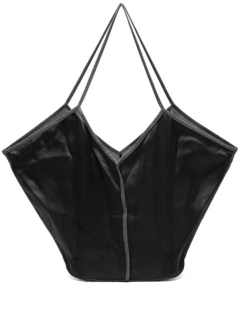 v-neckline silk shoulder bag by HEREU
