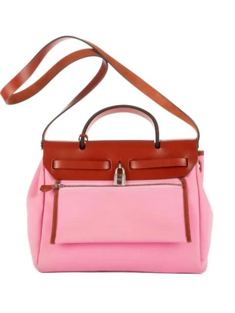 2000s leather-trimmed shoulder bag by HERMES 