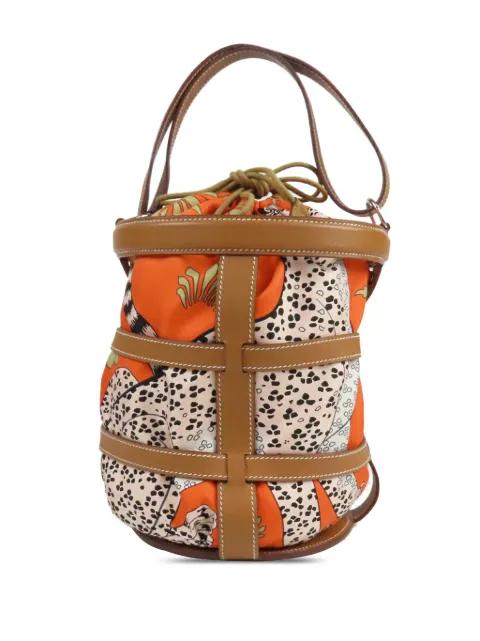 2017 Les Leopards Silk and Epsom Sac Musardine bucket bag by HERMES 