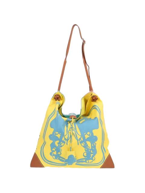 2019 Silk City printed silk and Barenia leather shoulder bag by HERMES 