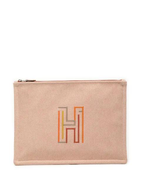 2020-2025 Large Canvas H Labyrinthe Case clutch bag by HERMES 