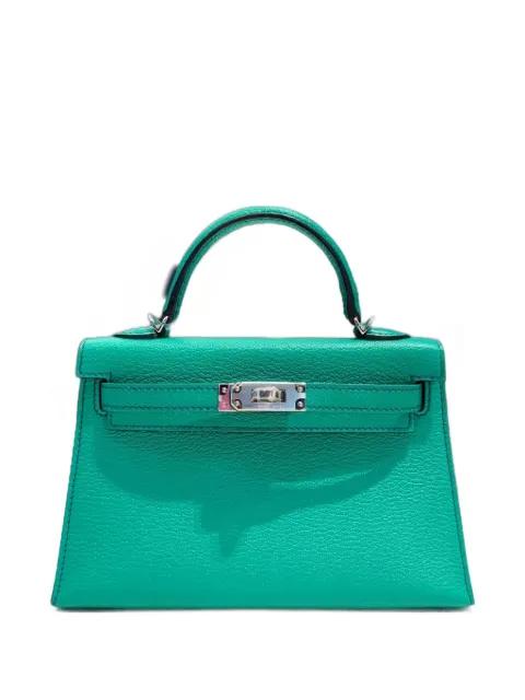 2024 Hermès Special Order (HSS) mini Kelly Sellier 20 Verso Chèvre Leather palladium-hardware tote bag by HERMES 