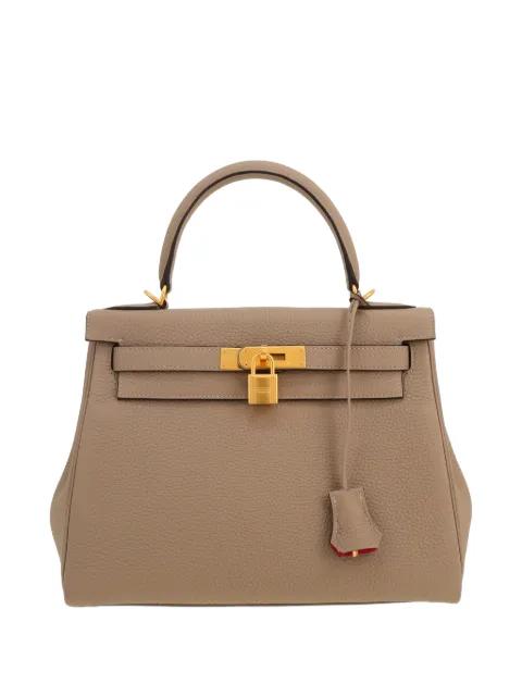 2024 Kelly top-handle leather handbag by HERMES 