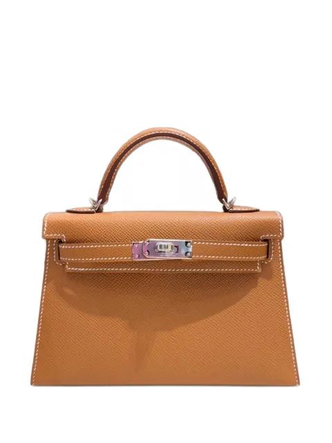 2024 Mini Gold Kelly Sellier 20 Epsom Palladium Hardware tote bag by HERMES 