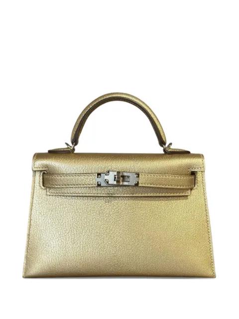 2025 dore Mini Kelly Sellier 20 Chevre Chamkilight permabrass hardware handbag by HERMES 2025 dore Mini Kelly Sellier 20 Chevre Chamkilight permabrass hardware handbag by HERMES