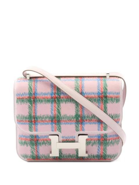 2025 mini Constance 3 tartan shoulder bag by HERMES 