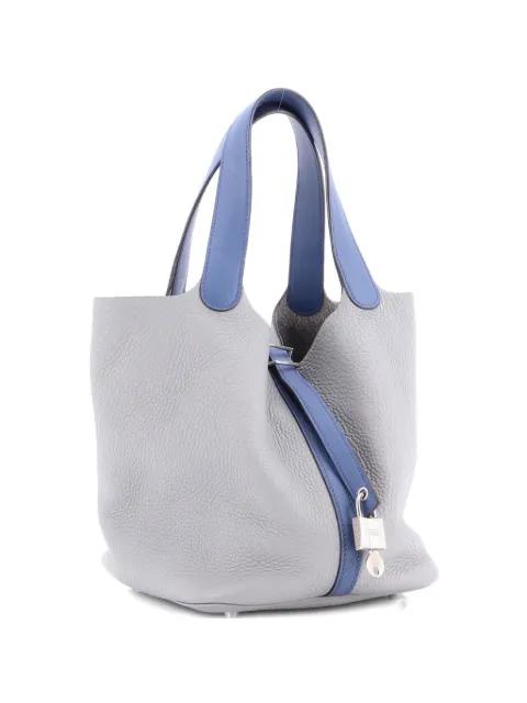 Bicolor Picotin Lock Bag Clemence with Swift MM bucket bag by HERMES 