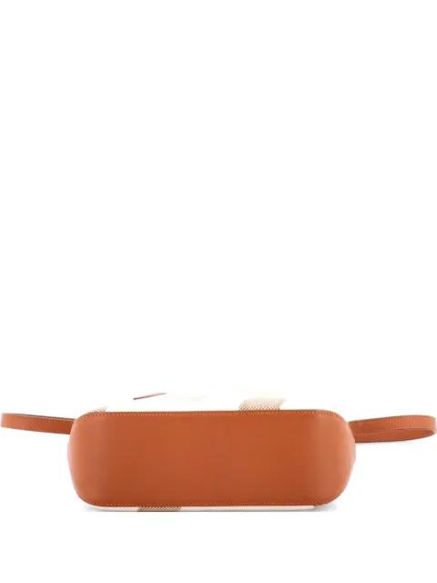 Cabas H en Biais Tote Canvas with Leather 27 shoulder bag by HERMES 