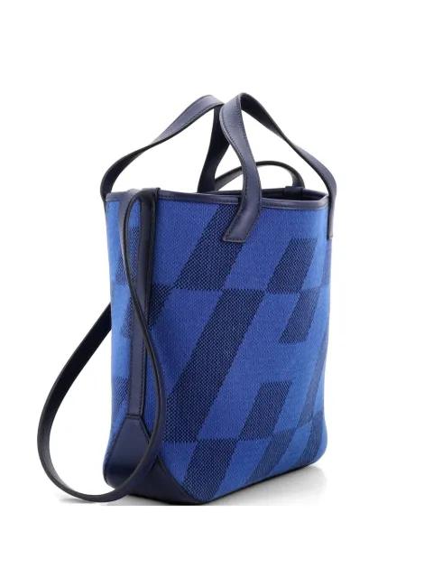 Cabas H en Biais Tote Canvas with Leather 27 shoulder bag by HERMES 