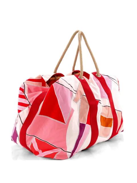 Drapeaux Au Vent Bag Printed Canvas Large shoulder bag by HERMES 