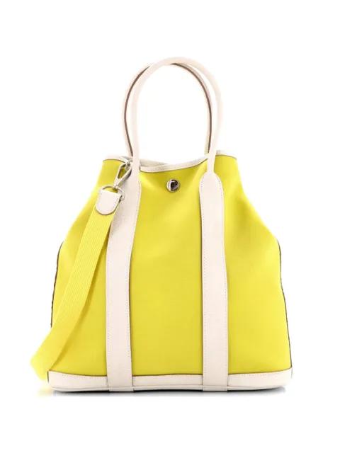 Garden File Toile and Leather 28 tote bag by HERMES 