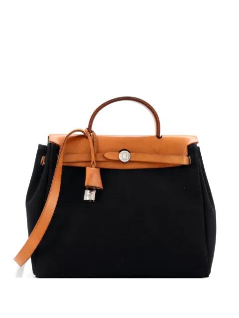 Herbag Toile and Leather PM satchel by HERMES 