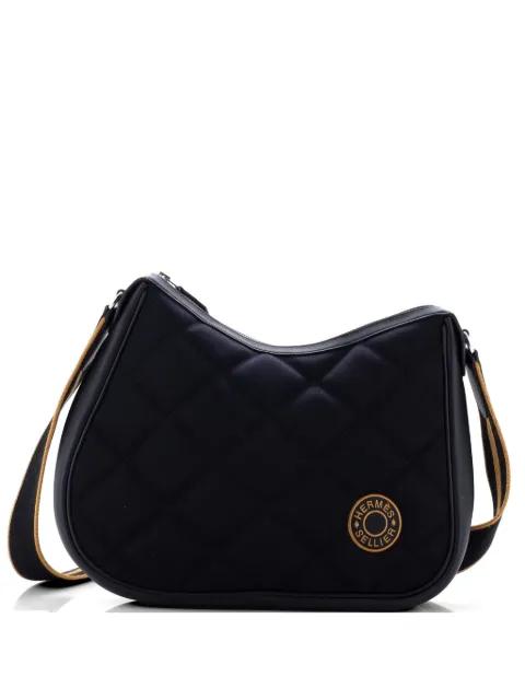 Horseback Woolycot Canvas and Leather shoulder bag by HERMES 