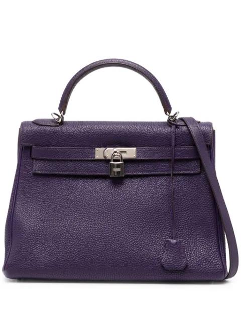 Kelly 32 Retourne Iris PHW bag by HERMES 