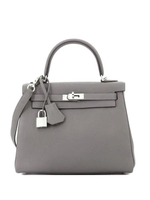 Kelly Handbag Grey Togo with Palladium Hardware 25 satchel by HERMES 
