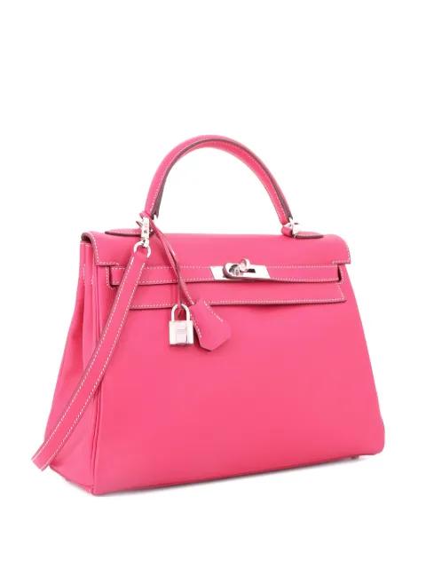 Kelly Handbag Pink Epsom with Palladium Hardware 32 satchel by HERMES 
