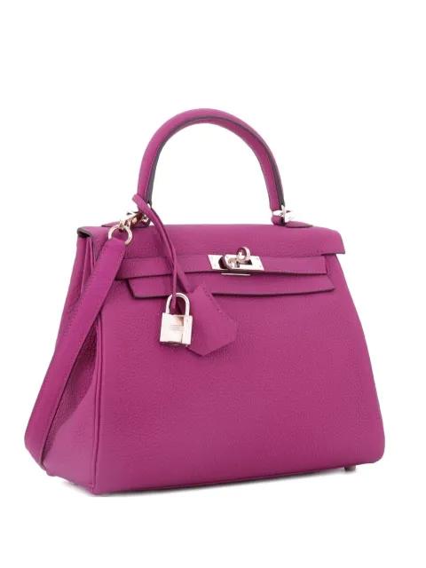 Kelly Handbag Pink Togo with Palladium Hardware 25 satchel by HERMES Kelly Handbag Pink Togo with Palladium Hardware 25 satchel by HERMES