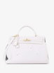 Kelly Handbag White Clemence with Gold Hardware 35 tote bag by HERMES Kelly Handbag White Clemence with Gold Hardware 35 tote bag by HERMES