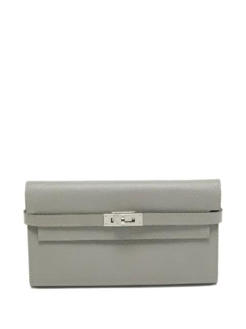 Kelly To Go grain-textured flap clutch by HERMES 