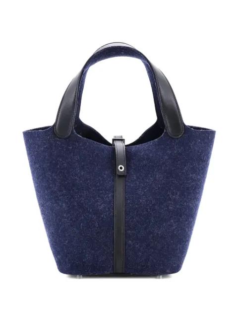 Picotin Lock Bag Felt with Leather MM bucket bag by HERMES 