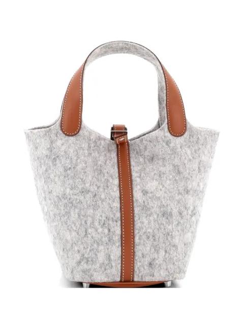 Picotin Lock Bag Felt with Leather PM bucket bag by HERMES 