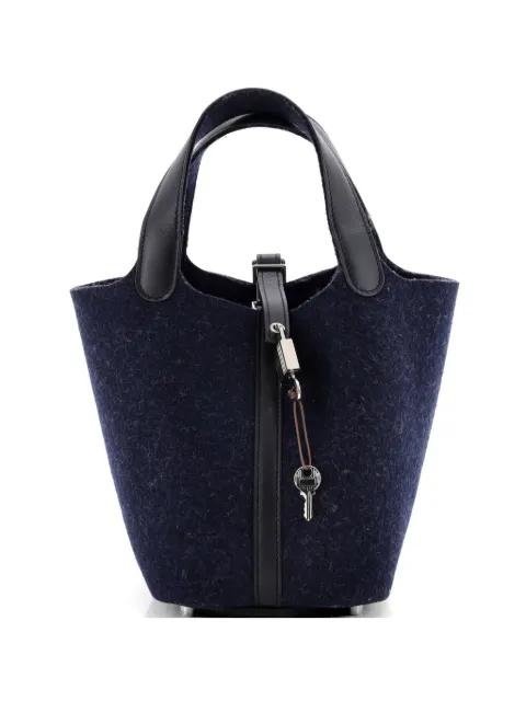 Picotin Lock Bag Felt with Leather PM bucket bag by HERMES 