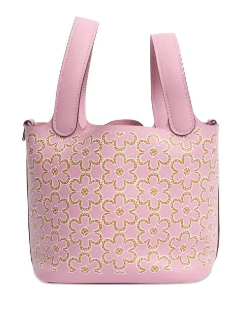 Picotin Lucky Daisy leather buckle bag by HERMES 