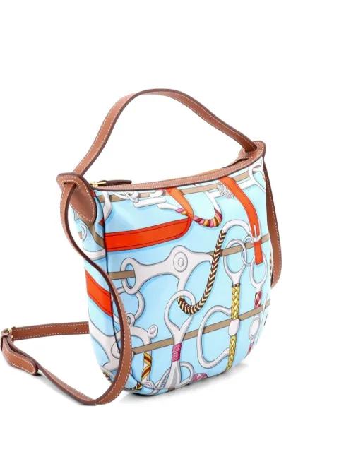 Sursoie To Go Pouch Printed Silk and Leather crossbody bag by HERMES 