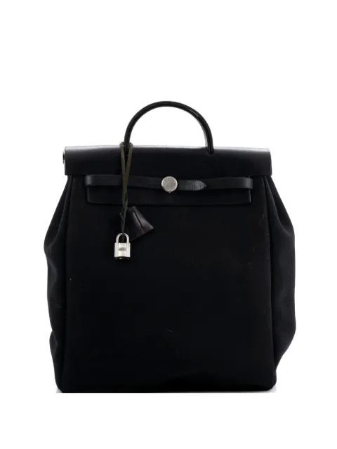 Vintage Herbag A Dos Toile and Leather GM backpack by HERMES 