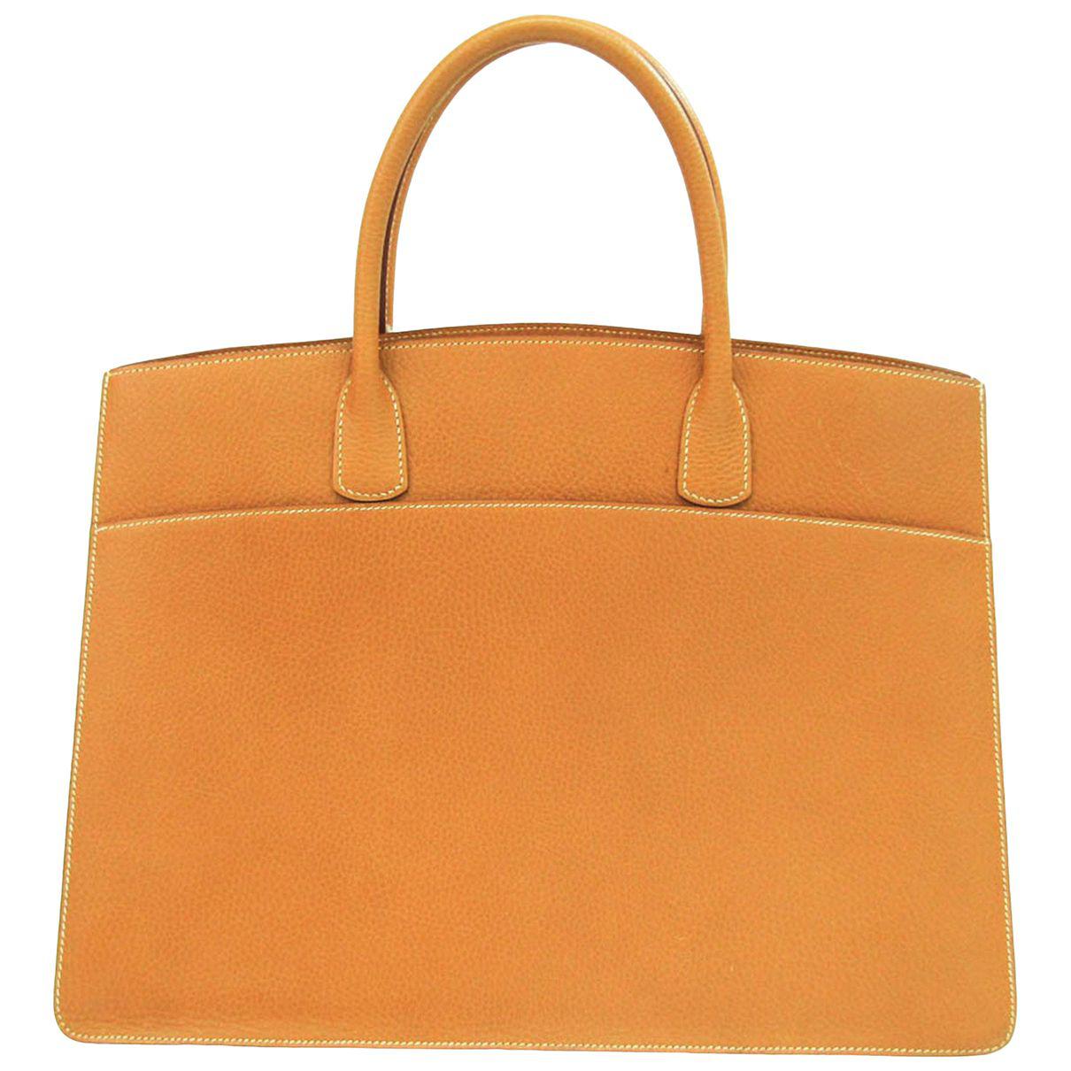 White Bus leather handbag (White Bus ) by HERMES