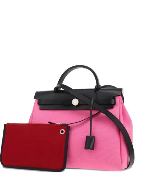 colour-block canvas handbag by HERMES 