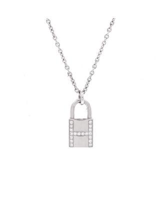 Amulettes Cadenas Pendant Necklace 18K White Gold with Diamonds by  HERM&EGRAVE;S