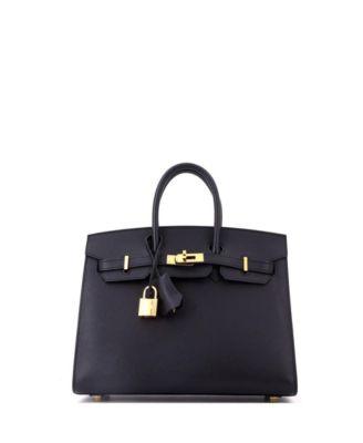 Birkin 25 Handbag Black Madame with Gold Hardware by  HERM&EGRAVE;S
