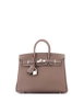 Birkin 25 Handbag Grey Togo with Palladium Hardware by HERMÈS Birkin 25 Handbag Grey Togo with Palladium Hardware by HERMÈS