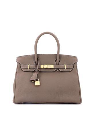 Birkin 30 Handbag Grey Togo with Gold Hardware by  HERM&EGRAVE;S