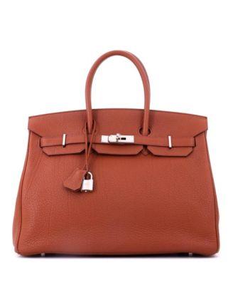 Birkin 35 Handbag Brown Fjord with Palladium Hardware by  HERM&EGRAVE;S
