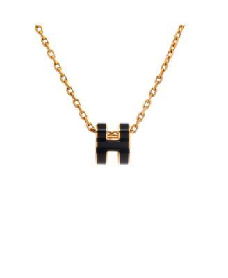 Mini Pop H Pendant Chain Necklace Metal and Enamel by  HERM&EGRAVE;S