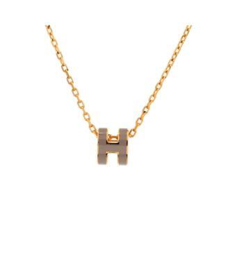 Mini Pop H Pendant Chain Necklace Metal and Enamel by  HERM&EGRAVE;S