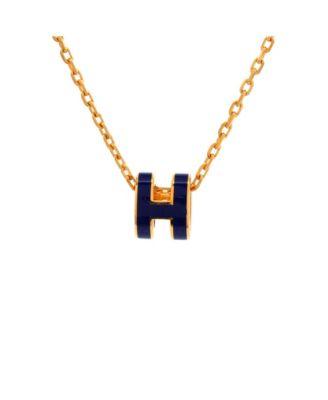 Mini Pop H Pendant Chain Necklace Metal and Enamel by  HERM&EGRAVE;S
