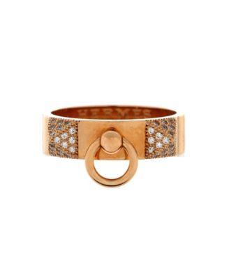 Small Collier de Chien Ring 18K Rose Gold and Diamonds by  HERM&EGRAVE;S