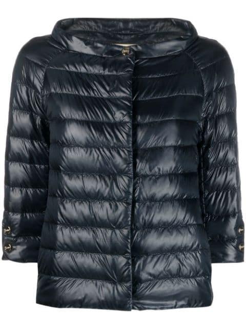 Aminta quilted three-quarter sleeve jacket by HERNO
