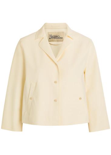 Cropped stretch-polyamide jacket by HERNO