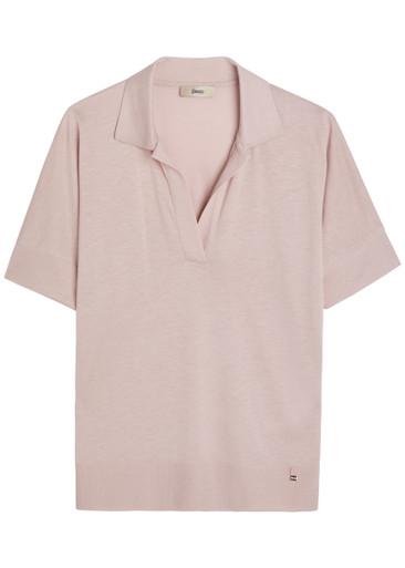 Fine-knit polo top by HERNO